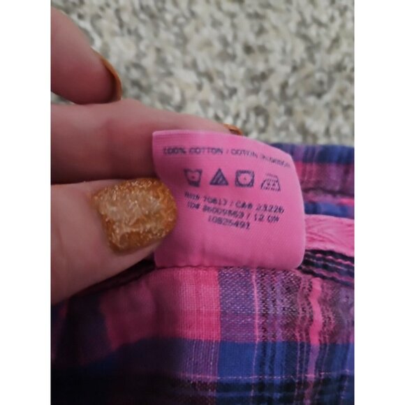 VTG Womens Victorias Secret PINK plaid Button Up Shirt Y2k Cabin Barbiecore - Picture 9 of 14